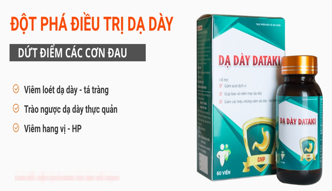 Dataki có những tác dụng vượt trội so với sản phẩm hỗ trợ điều trị dạ dày khác