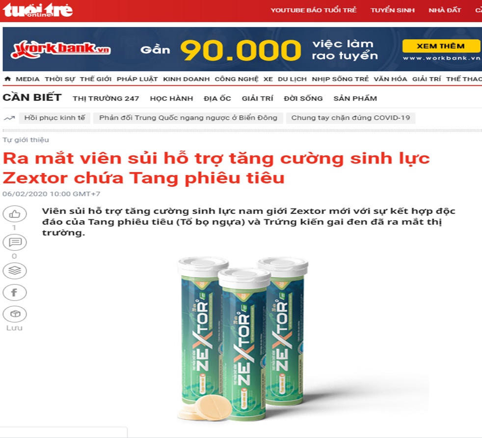 zextor11-1 Báo tuổi trẻ đưa tin về Zextor