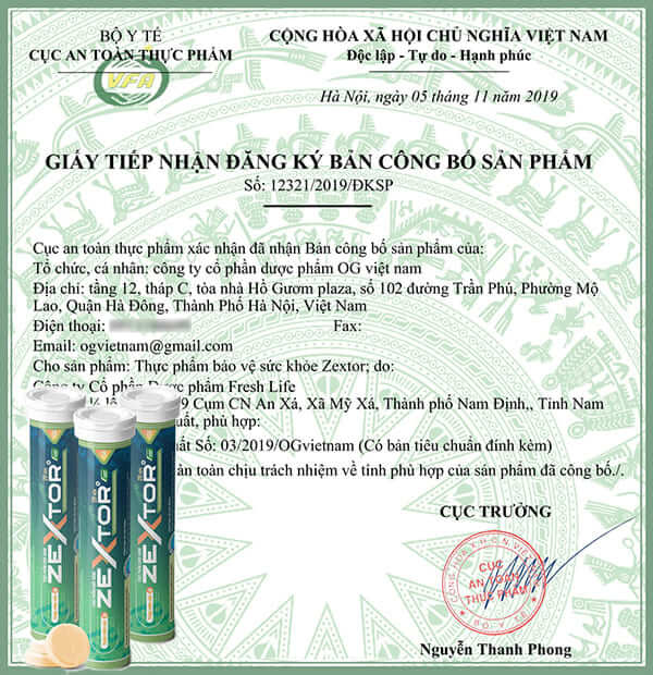 zextor4-1 Sản phẩm được Bộ Y Tế kiểm định và cấp phép lưu hành