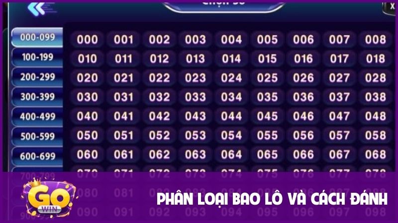 Phân loại và cách chơi bao số lô