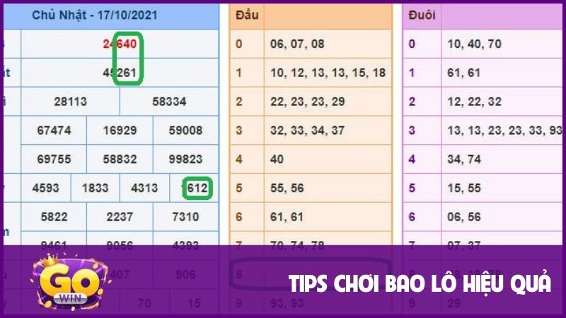 Các tips chơi bao số lô đề cực hay